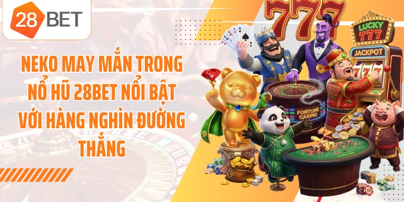 Neko May Mắn trong nổ hũ 28BET nổi bật với hàng nghìn đường thắng